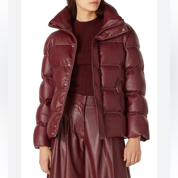 STAUD Jackets & Blazers - STAUD Burgundy Puffer Jacket
